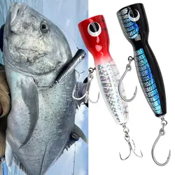 Señuelo de pesca de madera GT Topwater, superficie Popper Stickbait, agua salada, aguas profundas, atún, barco, aparejos de pesca, 19cm, 120g