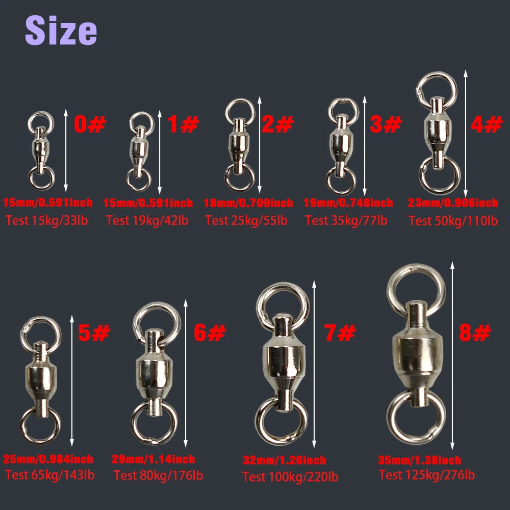 18 Uds. De conector giratorio de pesca de acero inoxidable, barril de rodamiento, bola resistente, anillo sólido, accesorios para aparejos de pesca - imagen 4