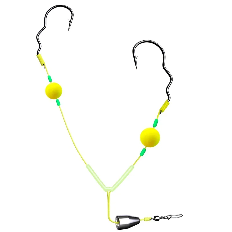 Hair Rig Doble Anzuelo Anti-Fondo para Pesca de Carpa - imagen 2