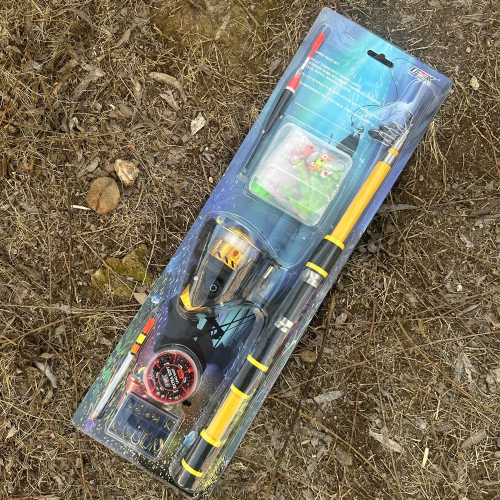 Caña de pescar y carrete de 1,8 m, juego de señuelos flotantes, caña de pescar telescópica de fibra de carbono 5,2: 1BB, carrete giratorio para agua dulce y salada - imagen 4