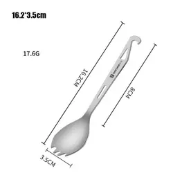 Cubiertos titanio ultraligeros – Cuchara tenedor mango largo para pesca