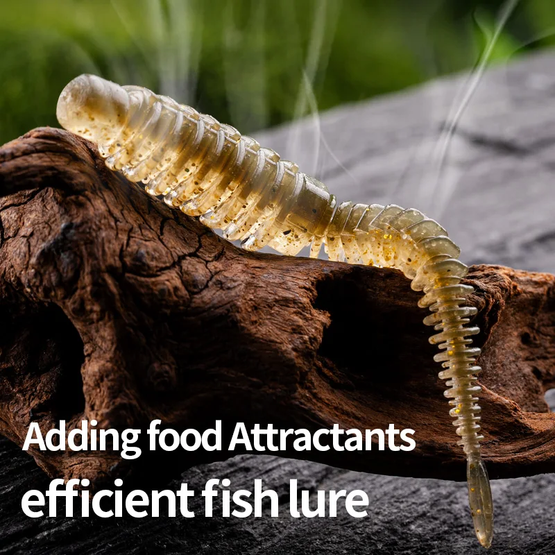 LINNHUE 10 unids/pack cebos de cola de aguja de pesca flotante 75mm 85mm señuelos blandos de gusano hilo inverso cebos de silicona Wobblers carpa - imagen 4