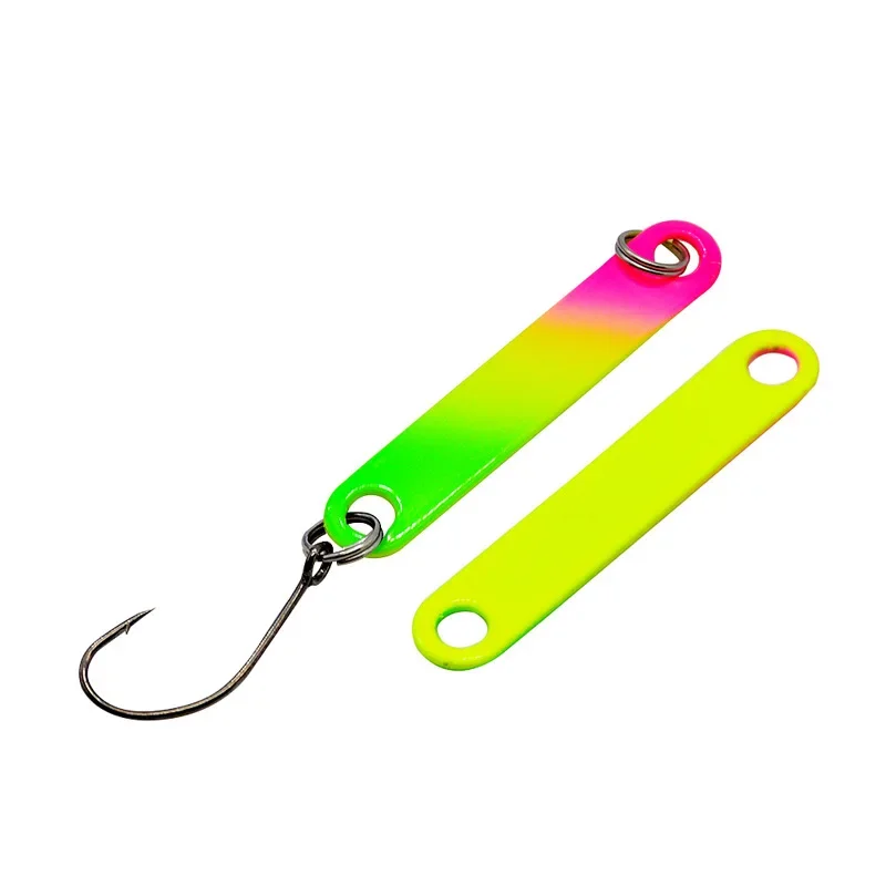 MUKUN 6 unids/lote PescaTrout Stick cuchara de Pesca en hielo 4cm 2g cuchara colorida cebo cobre Metal señuelo de Pesca para trucha Pike perca - imagen 5