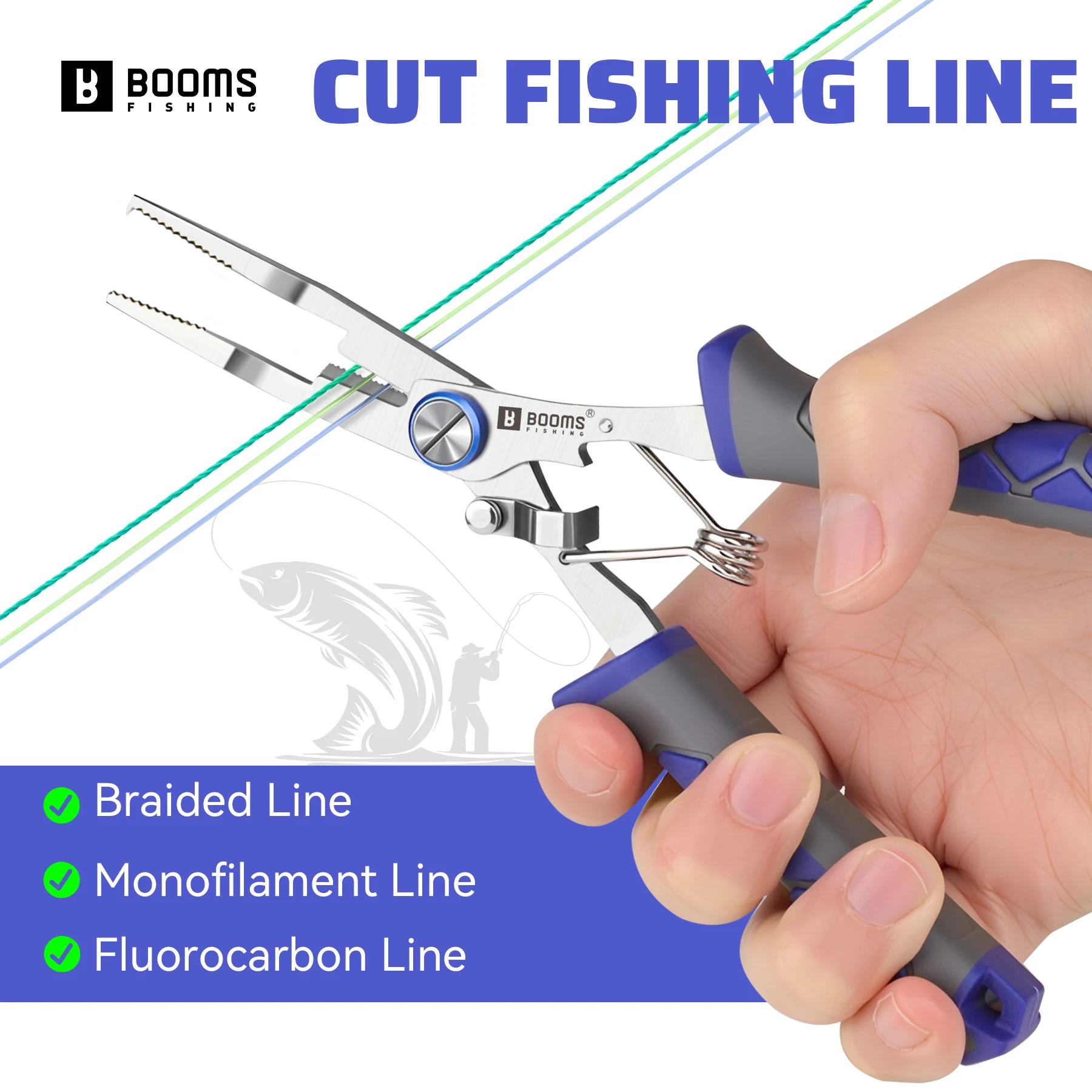 Booms Fishing XW13-Alicates de pesca multifuncionales, cortador de línea de acero inoxidable, abridor de anillo dividido portátil, herramienta de pesca - imagen 4