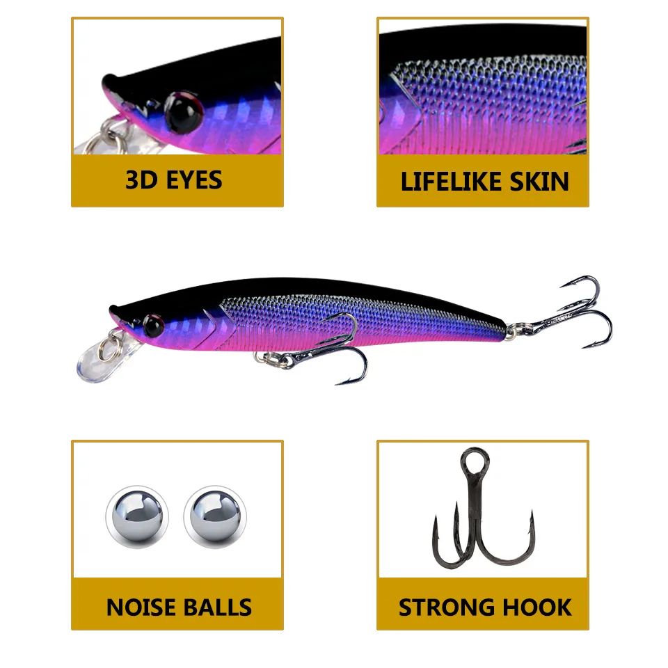 Señuelos de Pesca Crankbaits, cebo duro Artificial, Wobblers para Lucio, curricán, carpa, aparejos, Swimbait, 1 piezas - imagen 5