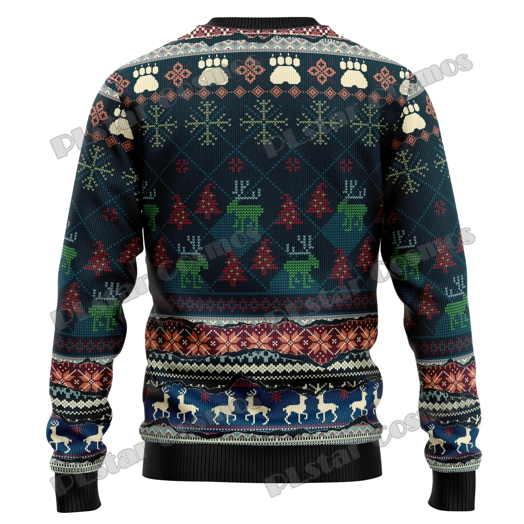 Jersey Navideño Feo 3D Lobo Luna para adultos - imagen 2