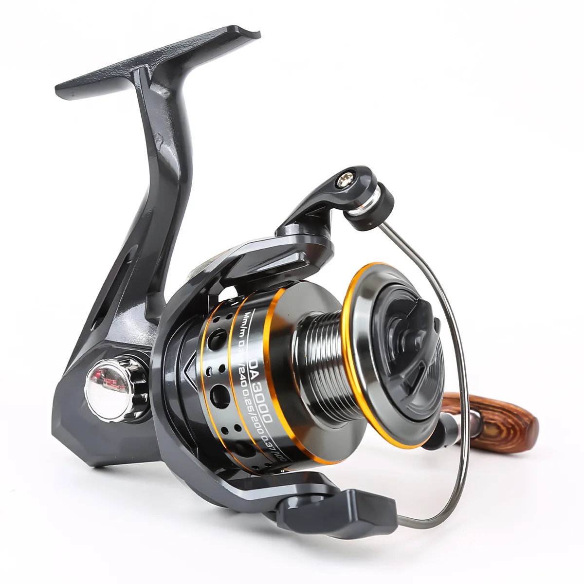 Carrete de pesca giratorio serie DA2000 ~ 4000 -5,2: 1 para agua dulce y salada, taza totalmente de alambre metálico - imagen 5