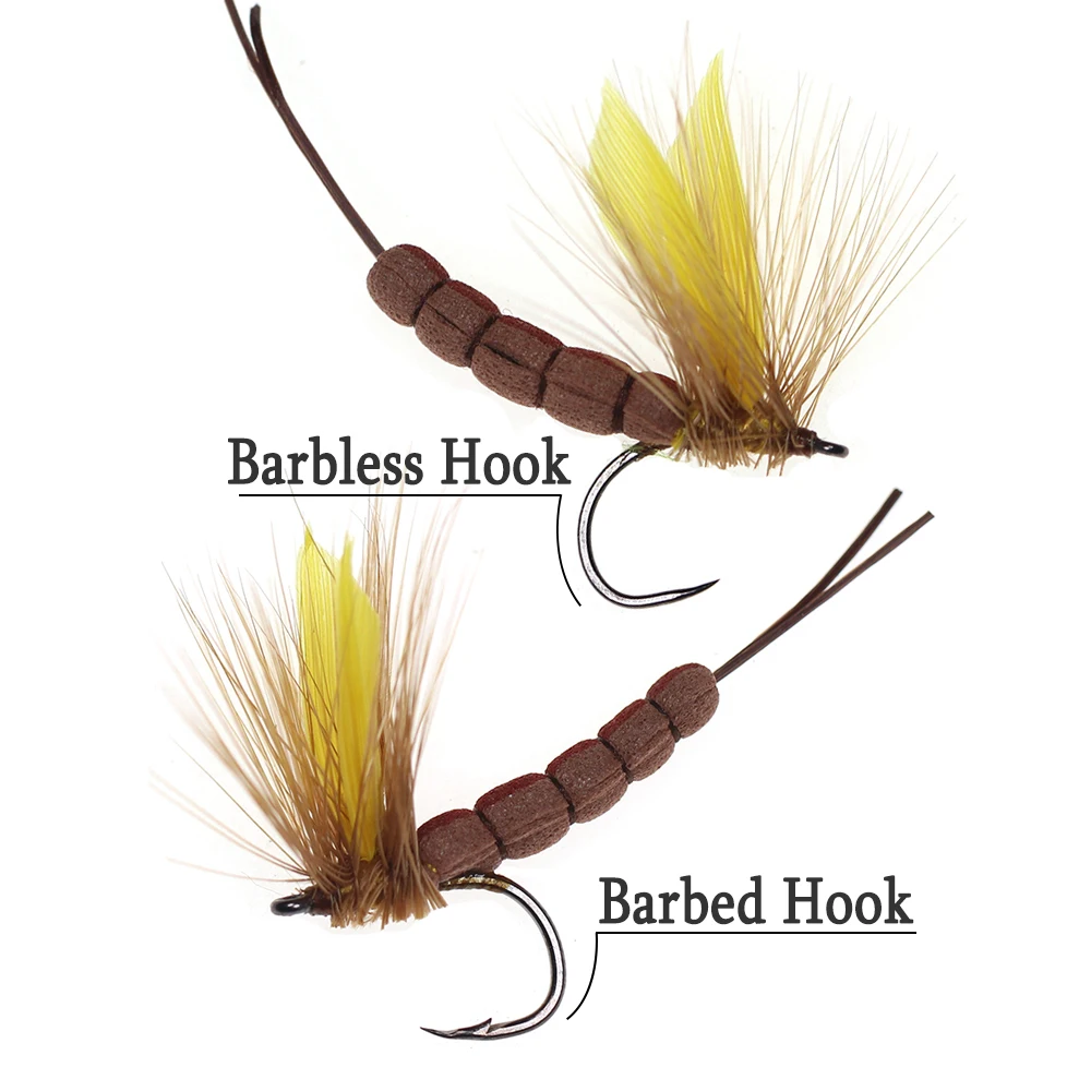 ICERIO 3 uds ala amarilla mayfly cola de espuma mosca seca trucha pesca señuelo cebos moscas - imagen 4