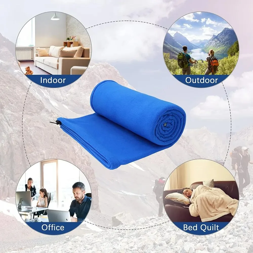 Manta térmica ultraligera de forro polar suave para camping