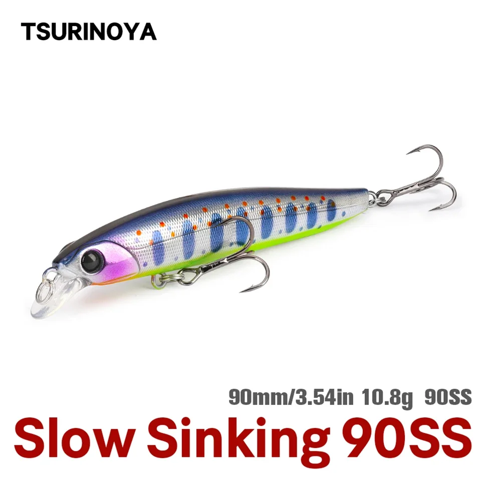 TSURINOYA 90SS rango poco profundo hundimiento lento Minnow señuelo de pesca 90mm 10,8g DW103 centro de movimiento de gravedad cebo duro Artificial - imagen 2