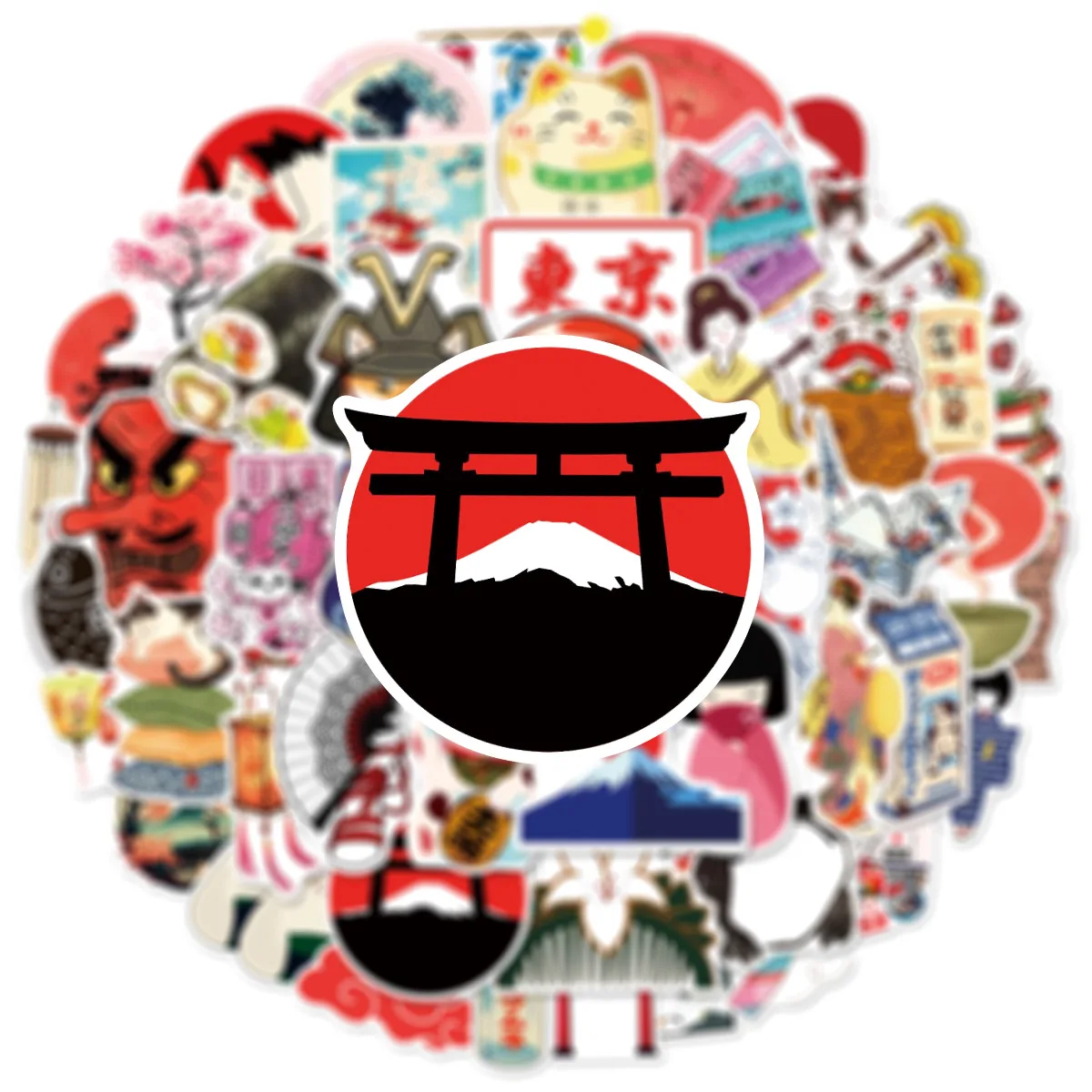 50 Uds. De pegatinas de grafiti de elementos culturales de Tokio Japón, teléfono, guitarra, portátil, maleta, taza, pegatina impermeable, juguetes para niños - imagen 4