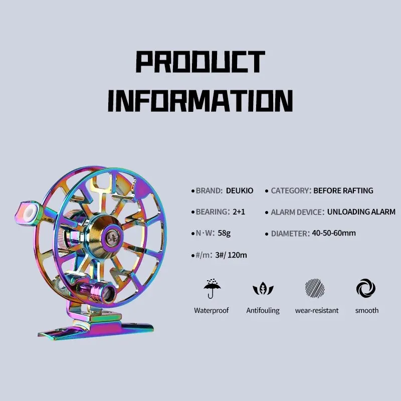 Carrete de pesca de invierno, FD-60 ultraligero de 60mm, totalmente de Metal, Color brillante, hebilla de pez vivo, copa de línea de rueda de alambre, novedad de 2024 - imagen 3