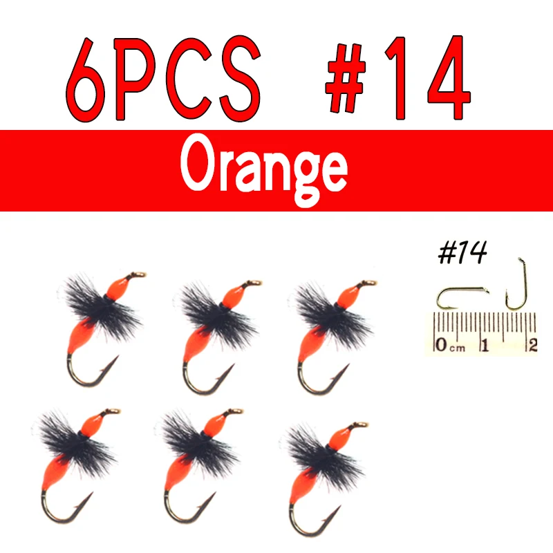 6pcs Orange Size 14
