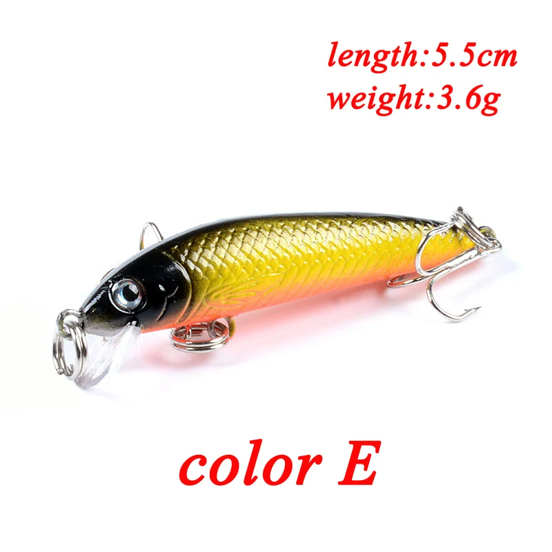 Señuelo de pesca de 55mm y 3,6g, Wobblers de ojos 3D Artificial de plástico duro, cebo de pesca falso, aparejos de pesca para herramienta de pesca al aire libre - imagen 2