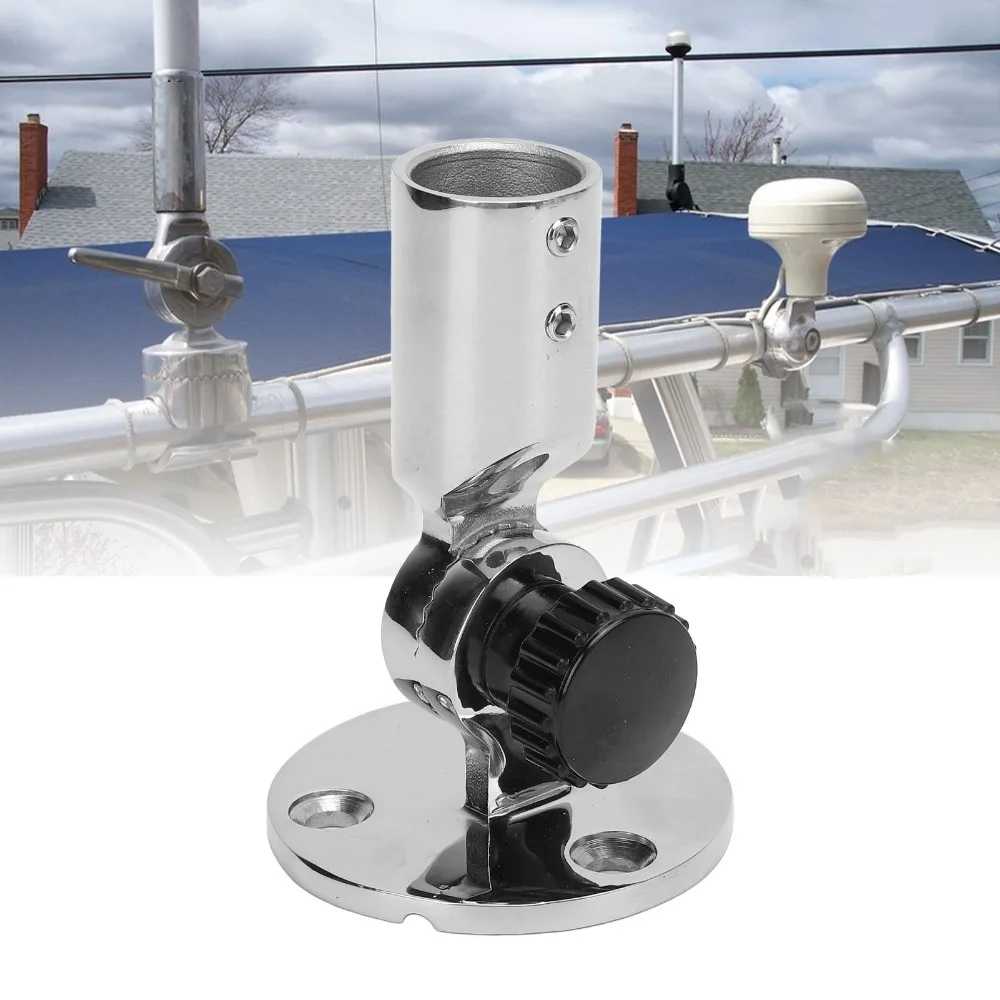 Soporte de Base de antena marina de acero inoxidable 316, riel de 19mm de diámetro ajustable de 180 grados, montaje de riel de trinquete para barco - imagen 2