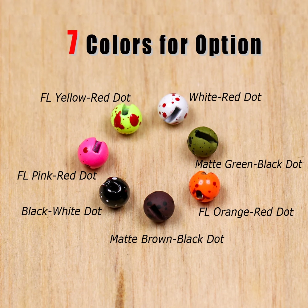 Wifreo, 20 piezas, 2,5mm ~ 3,5mm, cuentas ranuradas, plantilla manchada, Material para atado de moscas para anzuelo, ninfas húmedas, serpentina, Señuelos de Pesca de trucha - imagen 4