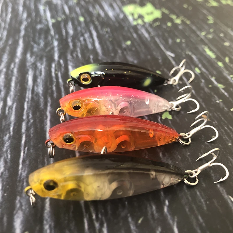 Mini Señuelos de Pesca con lápiz que se hunden, 43mm, 4g, cebo duro Artificial láser, Wobbler para trucha, lubina, equipo de Swimbait de plástico - imagen 3