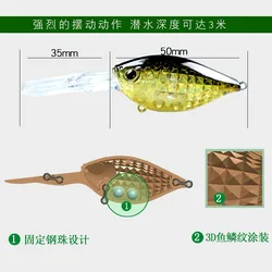 1 unidad de 5cm 10g Crankbait Wobblers Minnow Jerkbait Artificial Hardbait Swimbait para lubina perca Pike Señuelos de Pesca