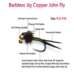 John Fly Ninfa Tungsteno – Anzuelo 14/16 Sin Púas Trucha