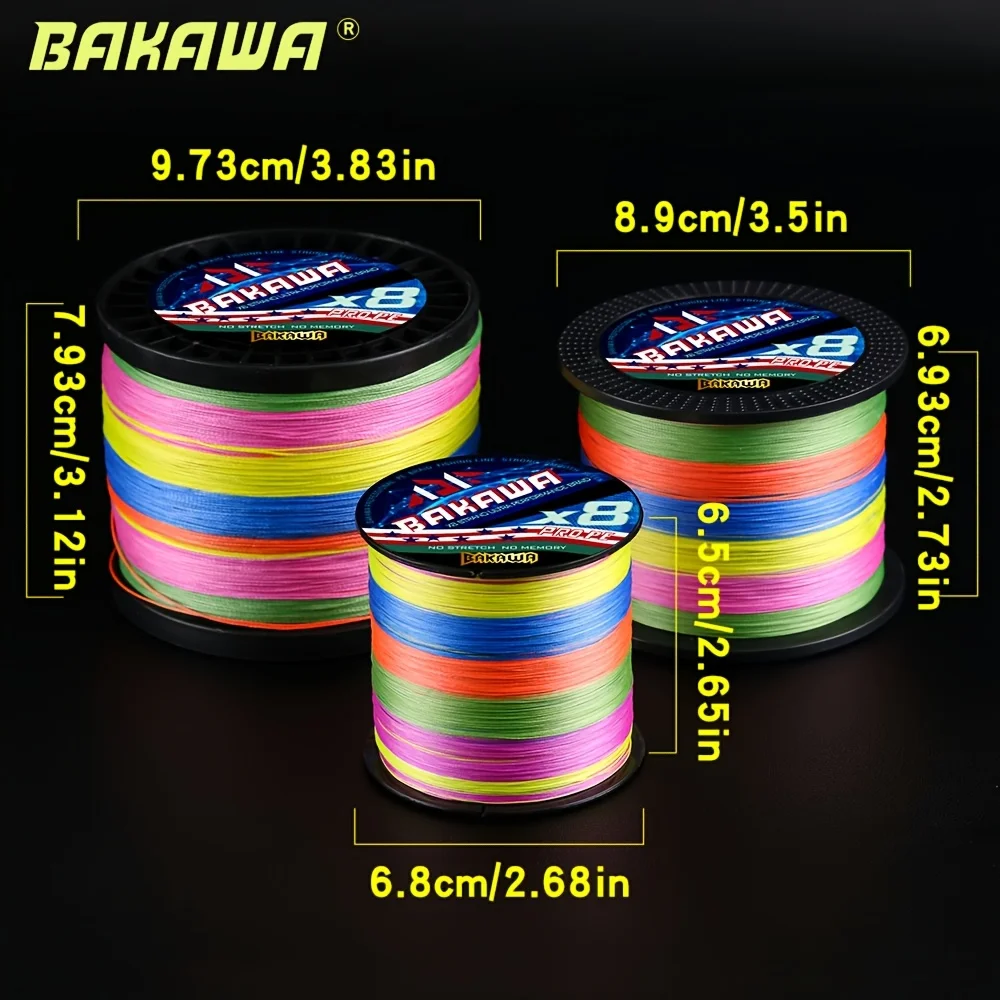 BAKAWA 8 hebras 1000m línea trenzada multifilamento 22-90LB Multicolor súper fuerte Japón X8 PE línea de Pesca de agua salada Pesca - imagen 5