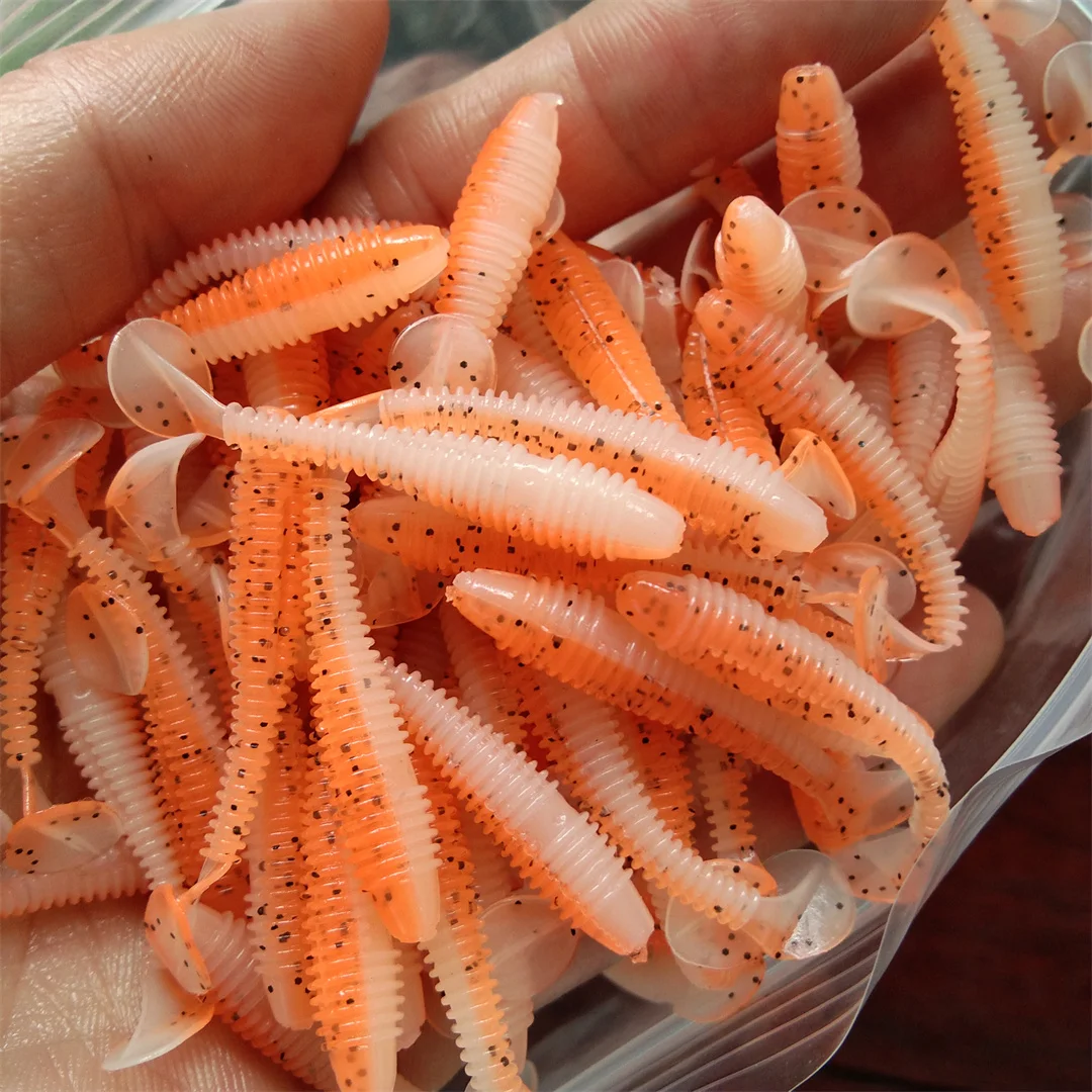 Señuelo Artificial de silicona para Pesca, cebo blando de 3,5 cm y 0,37g, con cola en espiral, para Jigging, Wobblers, aparejos para pescar lubina y carpa, 20 piezas - imagen 5