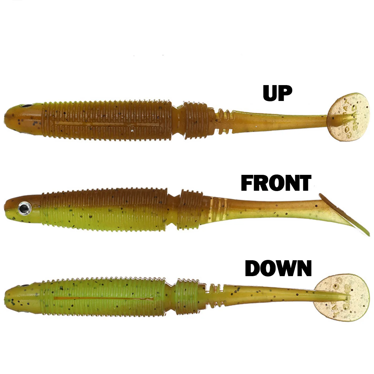 4 Uds cebo suave cola en T pececillo negro 12,5 cm 11g ShadTeez Pike Zander pesca depredador ojos 3d señuelo suave Señuelos de Pesca - imagen 2