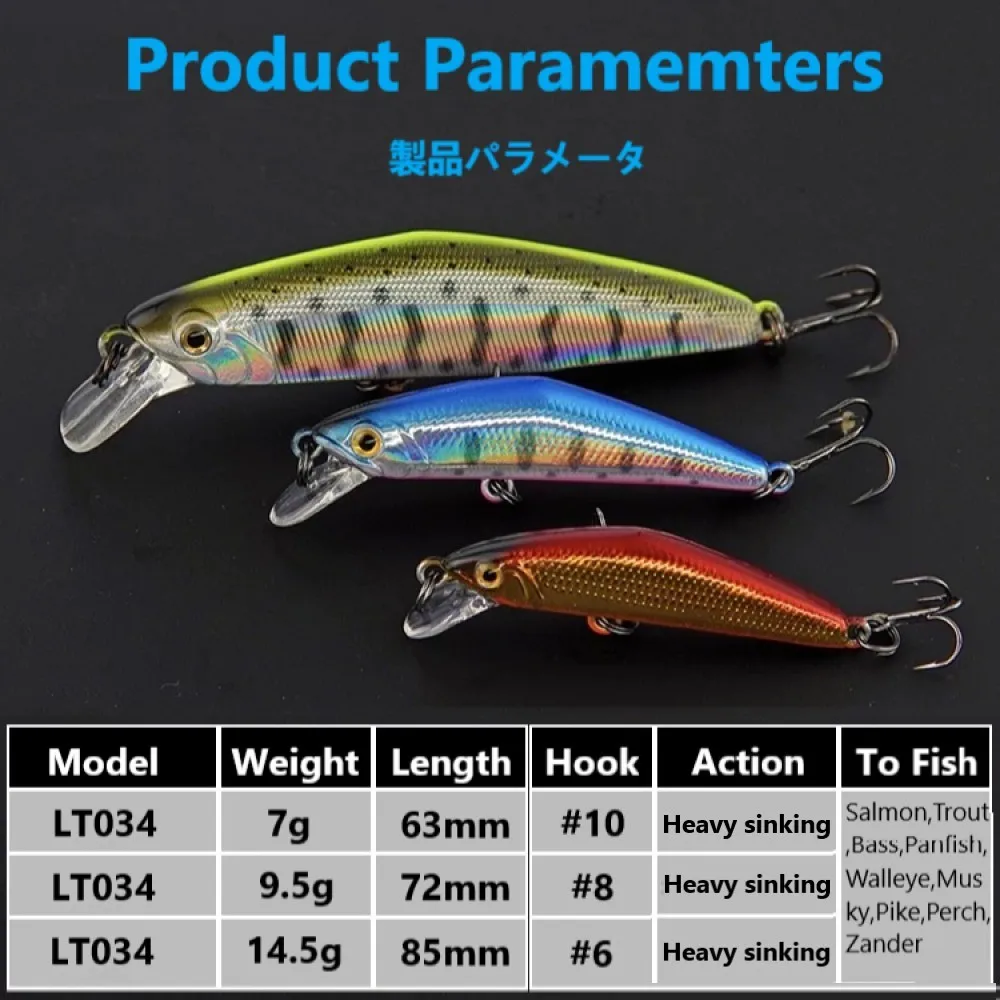 7/9,5/14,5g Smith D-contact pececillo hundido 63/72/85mm Señuelos de pesca de corriente Artificial para carpa grande trucha arcoíris lubina de boca grande - imagen 2