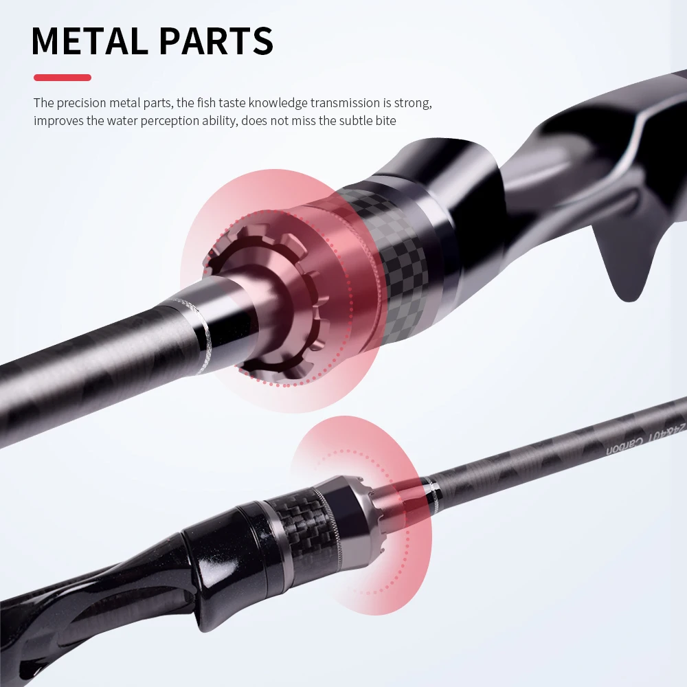 Caña de pescar giratoria de carpa de caballería Mavllos, señuelo 5-15g/7-28g punta rápida de carbono 1,98 M caña de pescar de trucha de agua salada pargo de fundición - imagen 4