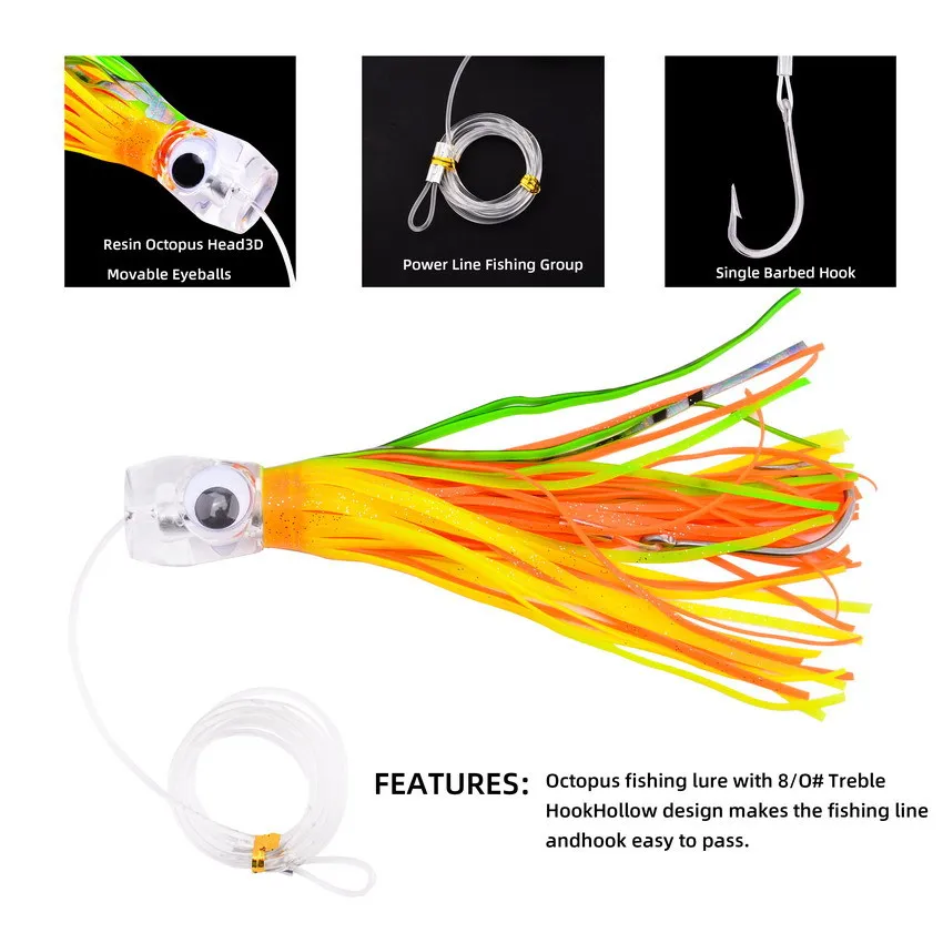 1 Uds 15,3 CM/67G o 23CM/96G 2 tipos de Señuelos de Pesca profesionales de calamar en el océano con cebo de alambre y señuelo suave de calamar para curricán - imagen 4