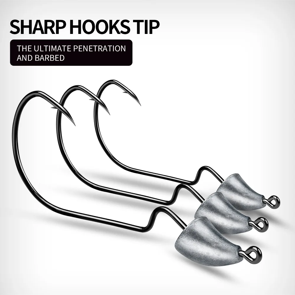 5-20 piezas anzuelos de pesca Jigging gusano cabeza anzuelo cabeza triangular 1,75g 2,5g 3,5g para aparejos de pesca de gusanos blandos - imagen 2