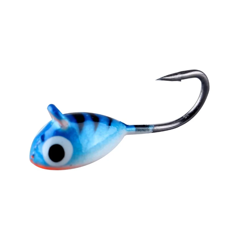 Señuelo de pesca en hielo en forma de ballena, Mini anzuelo de cabeza de plomo de Metal, cebo de pesca Jigging, aparejos de pesca en hielo de invierno, 6 piezas, 2cm, 16g - imagen 2