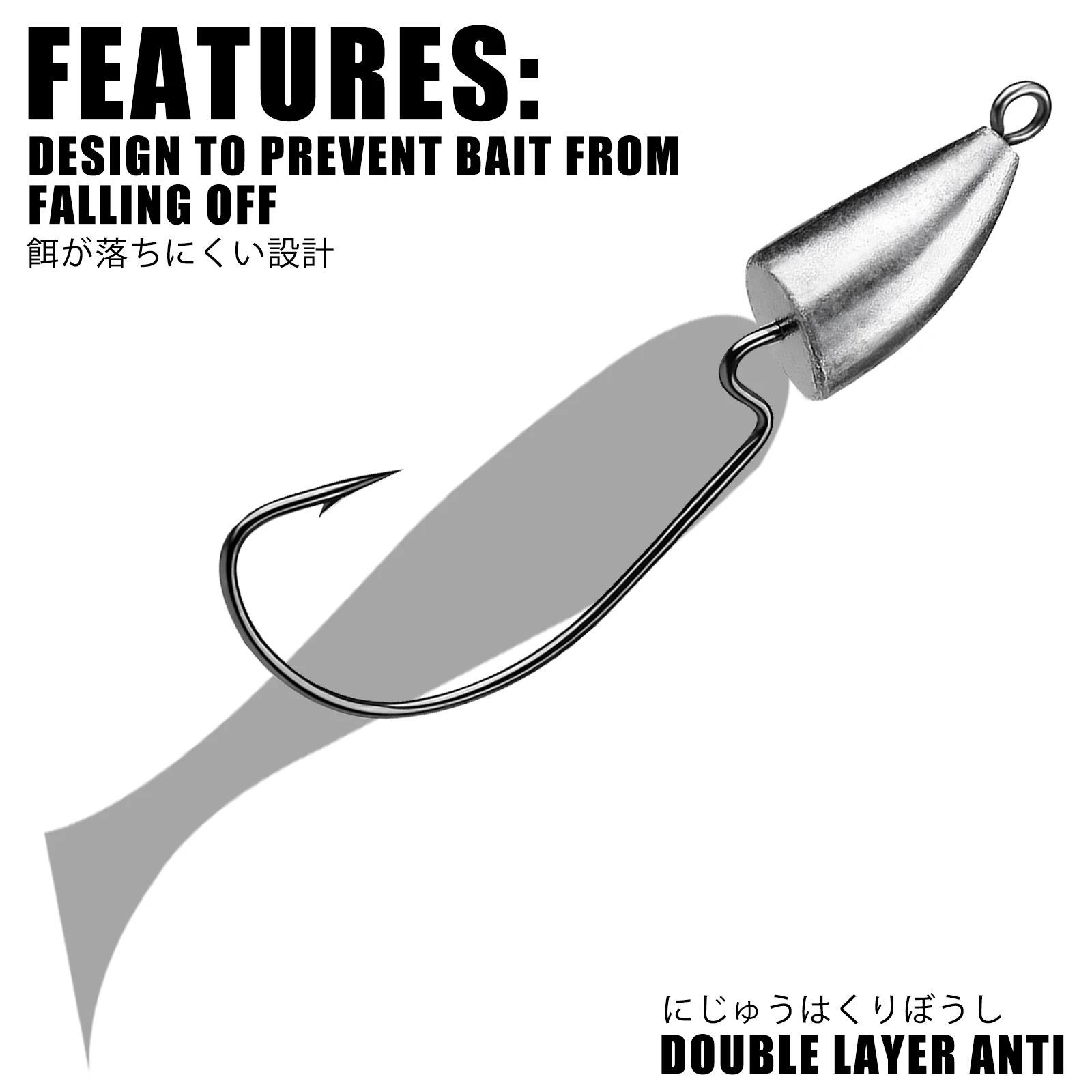 Anzuelo con cabeza de anzuelo de raíz, manivela de plomo Original, anzuelo de pesca Rockfish Ajing para señuelo de gusano blando, productos de Pesca de lubina, 1,75-120g - imagen 3