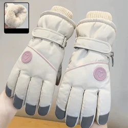 Fashion Winter Warm Women Gloves Windproof Touch Screen Thickened Thermal Glove Waterproof Snowboard Ski Gloves Outdoor Sports