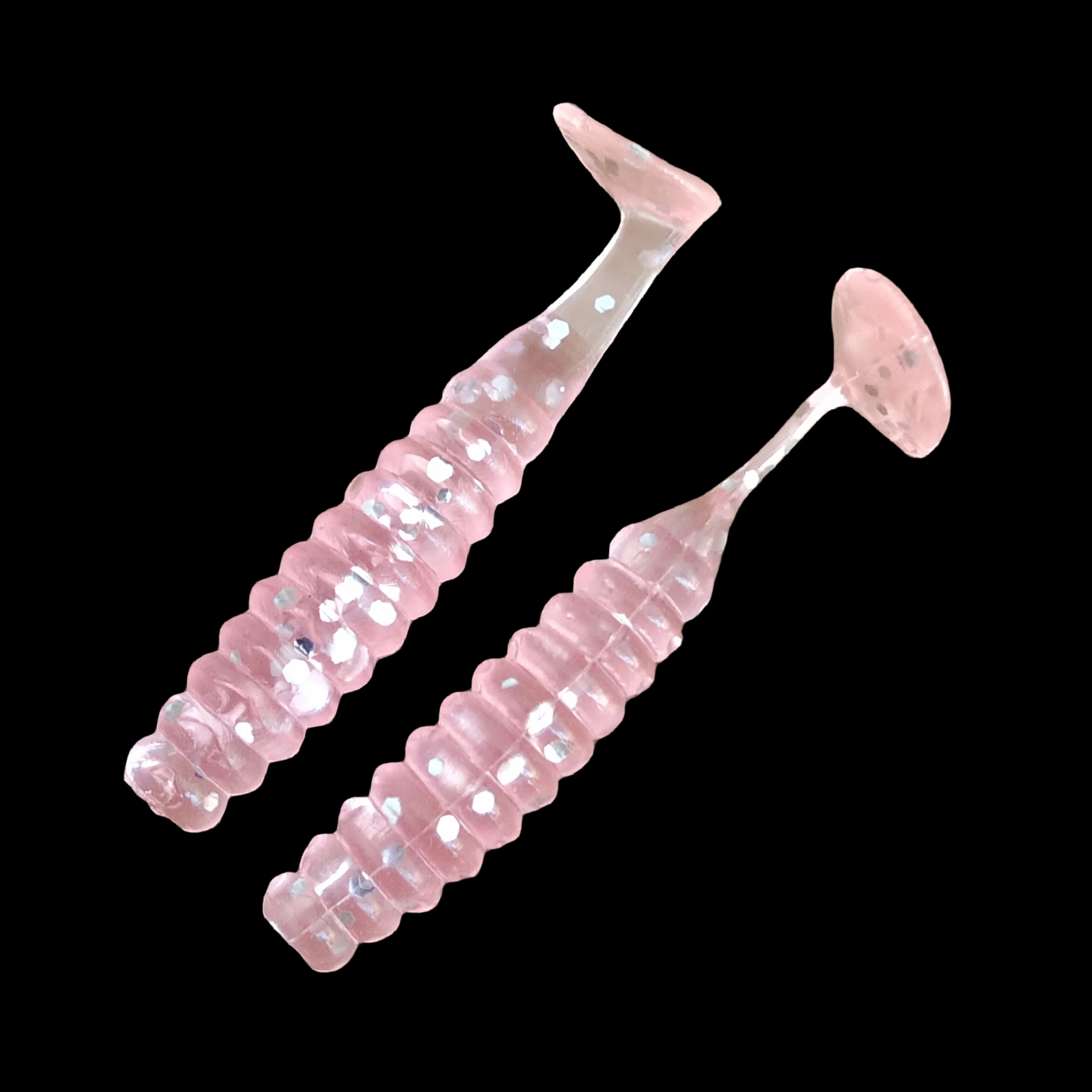 Swolfy 20 piezas 40mm 1g cola en T doble Color gusanos de plástico cebo suave señuelo de Pesca Shad Wobblers suave Swimbait Pesca - imagen 4