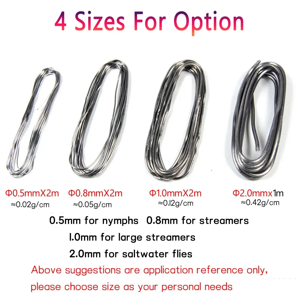 0,5mm 0,8mm 1mm 2mm suave redondo ponido alambre de plomo Material de atado de moscas para ninfa húmeda Streamer moscas cuerpo trucha Señuelos de pesca de mar - imagen 3