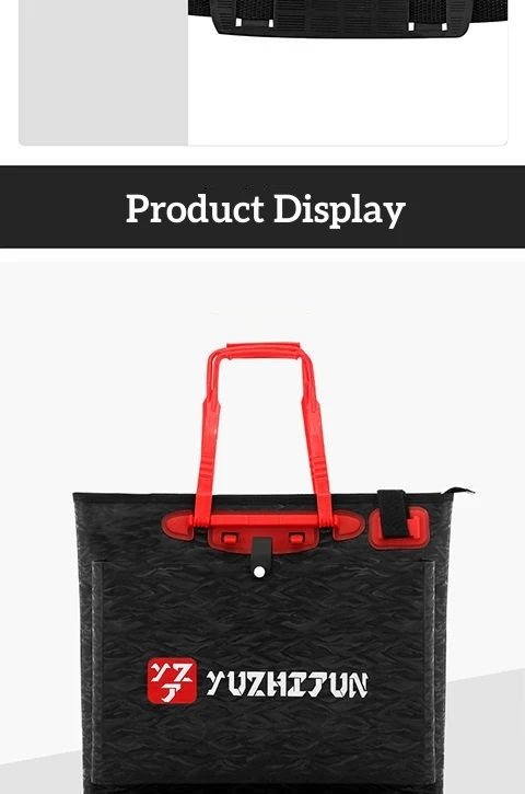 Una bolsa negra y roja con un mango