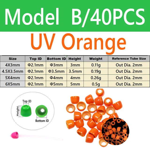 B 40PCS UV Orange