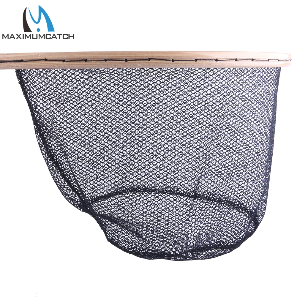 Maximumcatch-Red de aterrizaje para pesca con mosca, malla de goma transparente, Red de captura y liberación de trucha, marco de madera - imagen 4