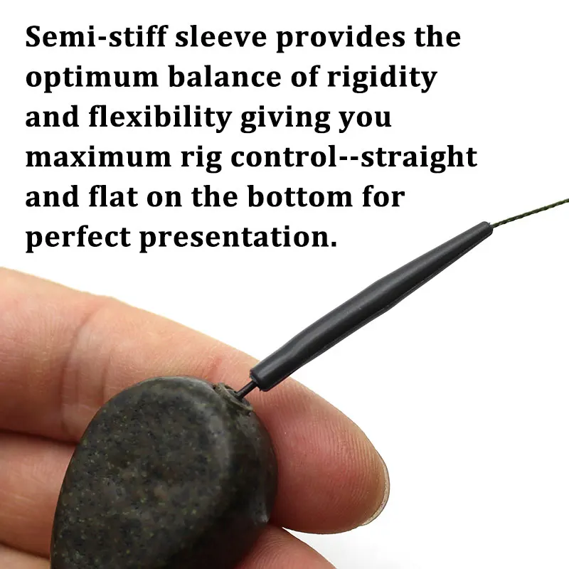 Mangas antienredos de tungsteno para pesca de carpa, 8 piezas, Color negro, largas, cortas, alineadores, ganchos de enlace - imagen 5