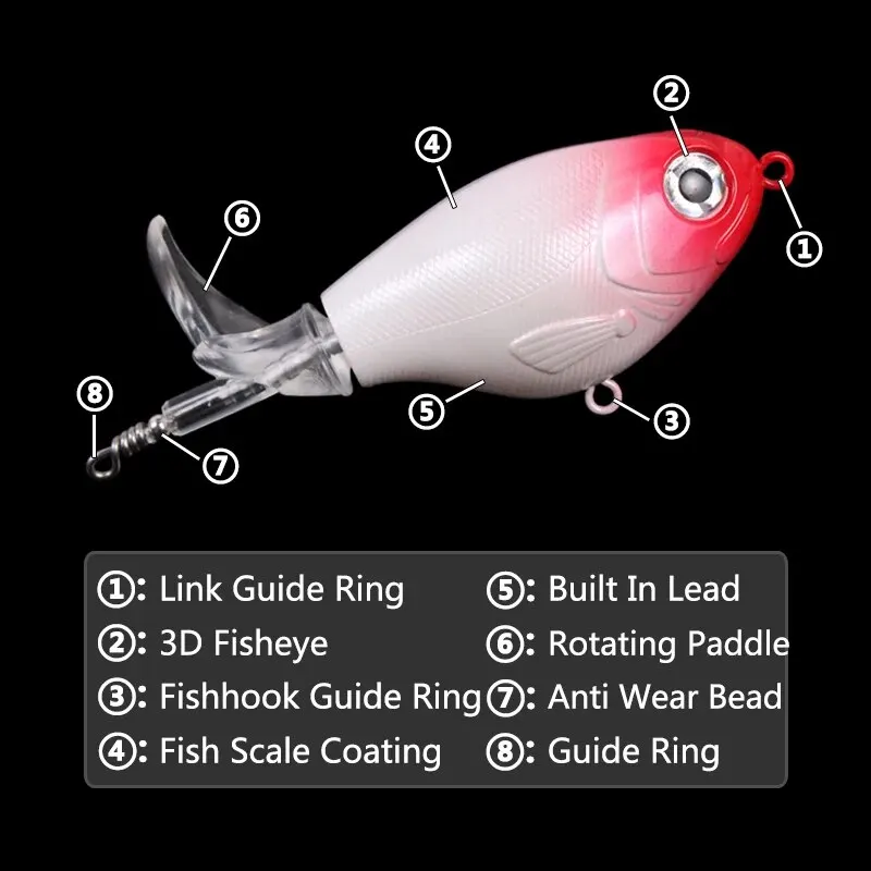 Burle Topwater-Cebo de insectos de superficie Popper de 14g, Tractor de onda flotante, escalada de agua dulce, alas móviles, lubina, pesca - imagen 3