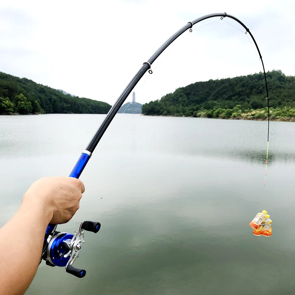 Caña de pescar telescópica portátil, alimentador giratorio de carpa, fibra de carbono dura, bote de viaje, equipo de pesca de trucha, 1,5 m-3,0 m - imagen 5