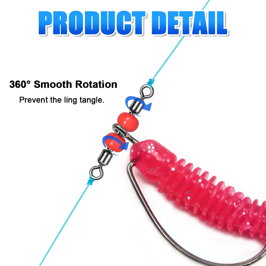 FishTrip-anzuelo de pesca EWG, anzuelo compensado para pesca de lubina con giratorio, agua salada, agua dulce, bagre, gusano, 25 uds. - imagen 4