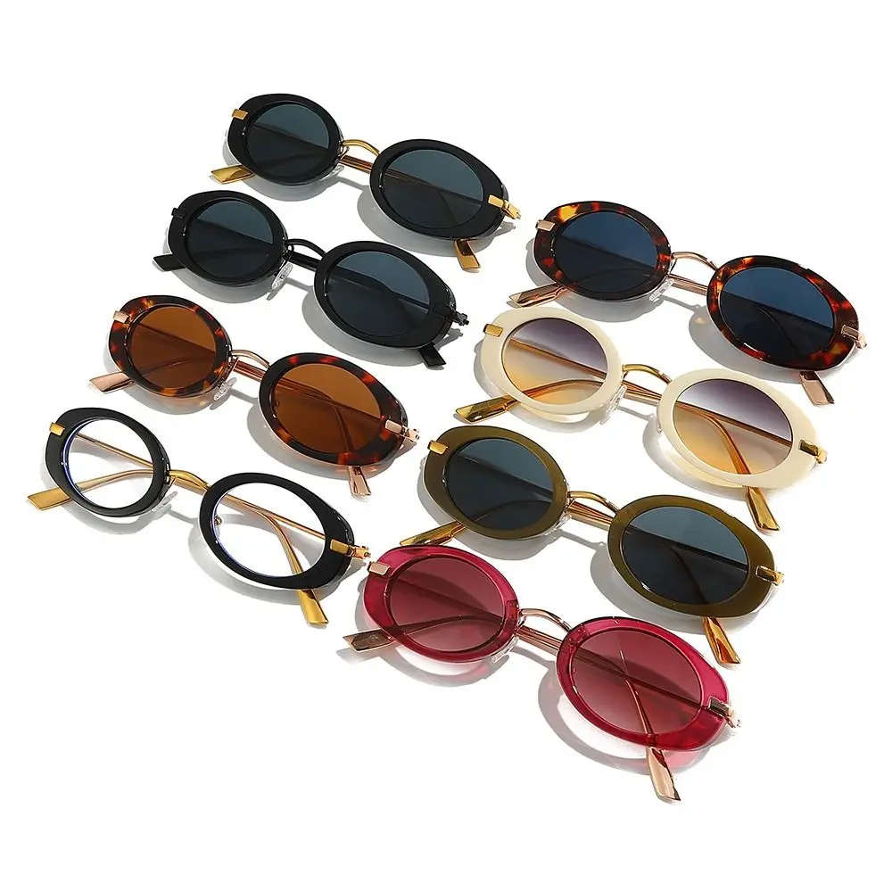 Gafas de sol ovaladas retro Protección UV Conducción Gafas de sol de montura pequeña Ropa de playa Gafas de sol de moda para mujeres y hombres