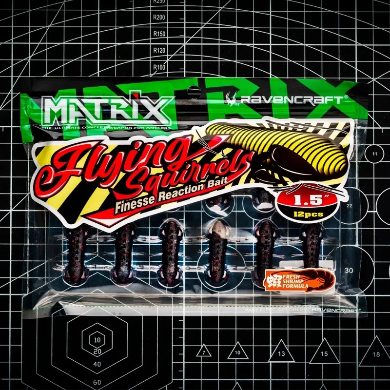 RAVENCRAFT 1,5/1,7/2,0 pulgadas ardilla voladora de hundimiento lento cebo de reacción Finesse forma de camarón señuelo suave para agua dulce de mar - imagen 5