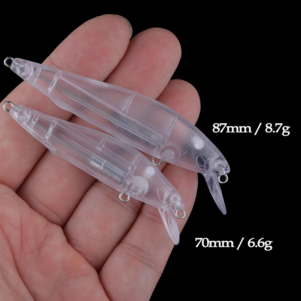 Chan'sHuang 20 piezas sin pintar en blanco 70mm/87mm pececillo de vuelo muerto DIY señuelos hechos a mano - imagen 5