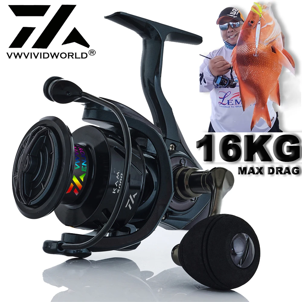 VWVIVIDWORLD, alta calidad, carretes de pesca de aleación, carrete de aleación, brazo de aleación, 6,2: 1 de alta velocidad, carrete de fundición, carrete giratorio, carrete de Baitcasting - imagen 2