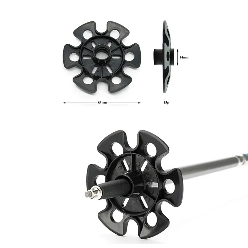 1 Uds Trekking campamento al aire libre caminata palo nórdico bastón copo de nieve cesta barro arena nieve esquí reemplazar Alpenstock - imagen 5