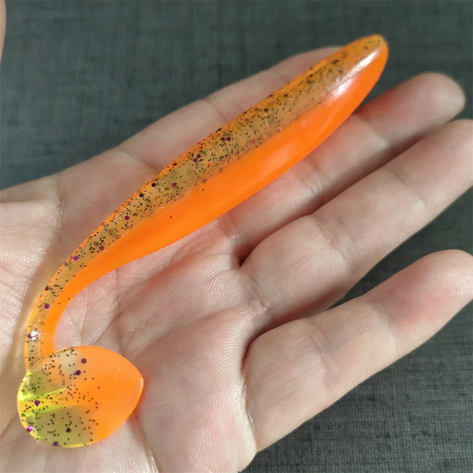 Señuelo suave de 5 uds., 12cm/8,5G, sábalo de doble Color, Wobblers de silicona, gusano de pesca, cebos artificiales para lubina, aparejos de pesca de mar - imagen 4