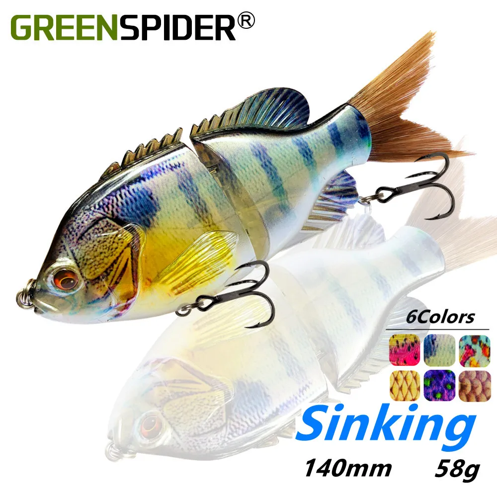 Señuelos articulados para pesca, cebo duro que se hunde, 14cm, 58g, 1 unidad, novedad