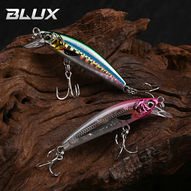 BLUX Gravity Minnow-señuelo de pesca termorretráctil de 50mm de largo, Wobbler de 4,3g para agua dulce, agua salada, Lucio, cebo de plástico duro - imagen 5